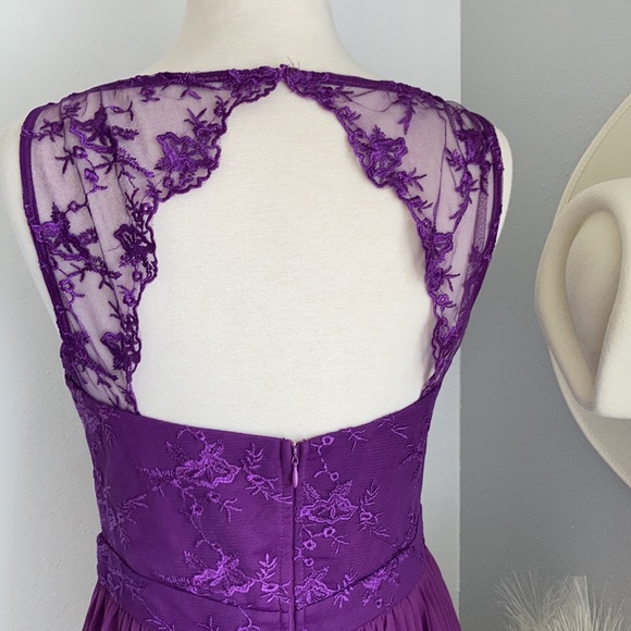 ❤️ Lulus Petals and Pleats Purple Lace Pleated Maxi Dress - Picture 12 of 13
